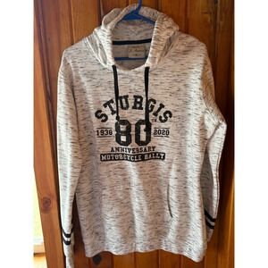 J. America Sturgis 80th Anniversary Motorcycle Rally Hoodie White Space Dye XL